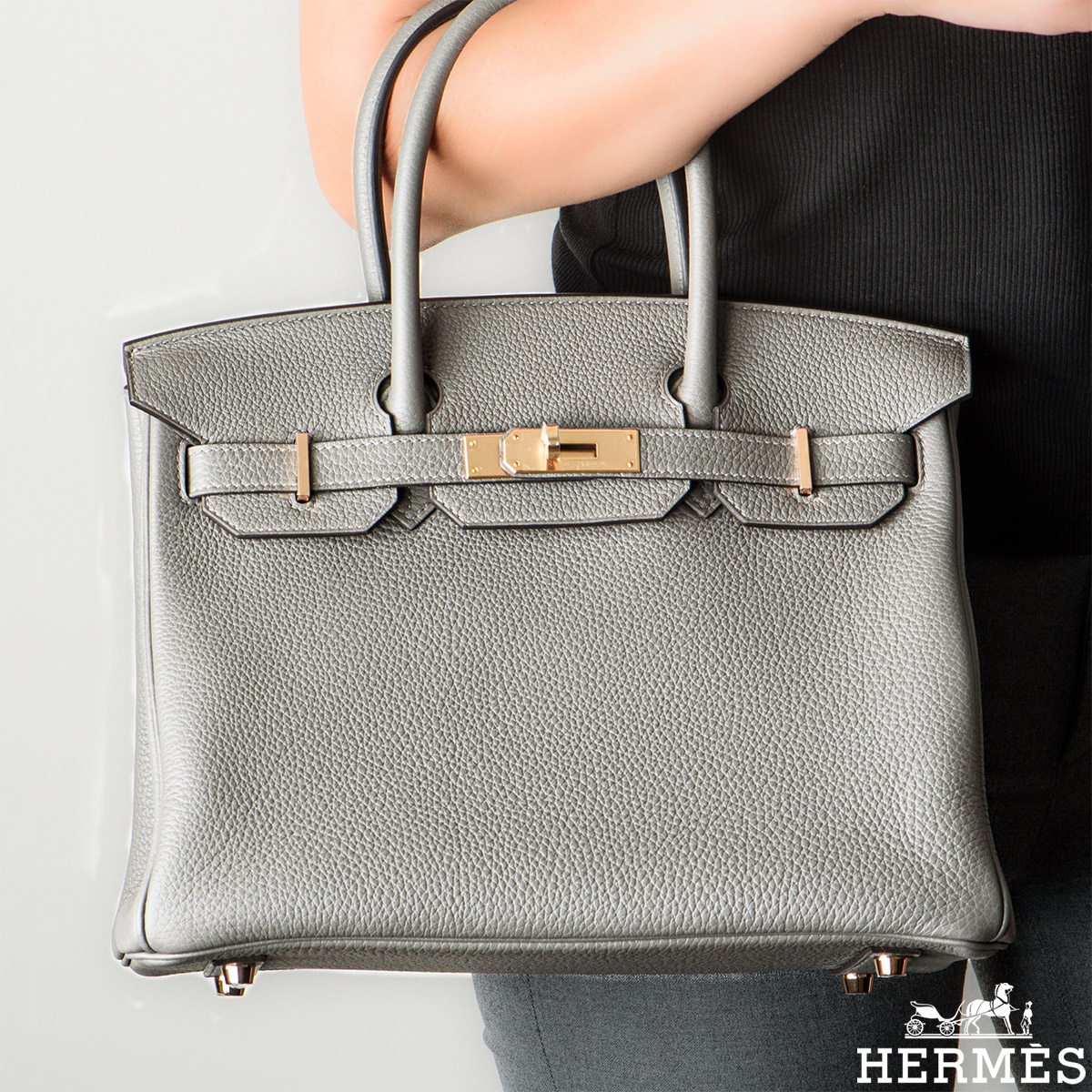 Hermés Birkin 25cm Gris Etain Veau Togo PHW